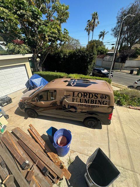 A plumbing company’s van