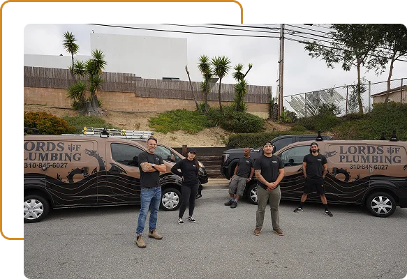 Lords of Plumbing crew with company service vans
